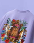 Capybara Lavender - Unisex Terry Oversized Tee