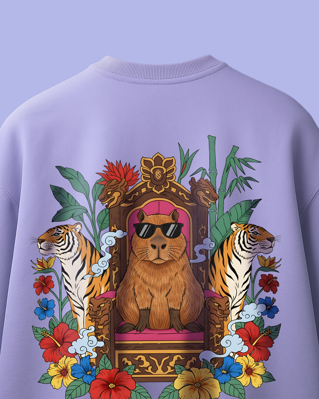 Capybara Lavender - Unisex Terry Oversized Tee