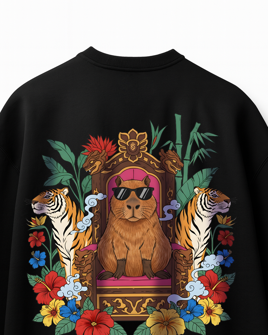 Capybara Black - Unisex Terry Oversized Tee