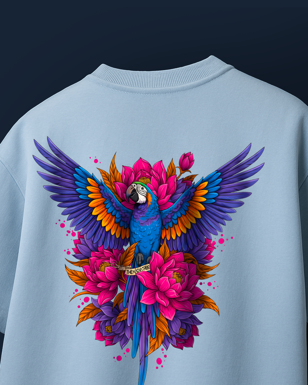 The Scarlet Macaw Blue - Unisex Terry Oversized Tee