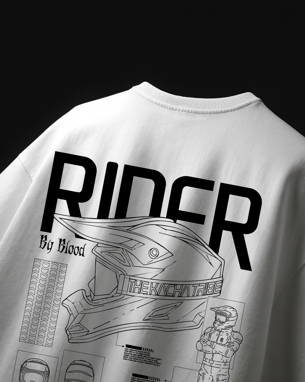 Rider White - Unisex Terry Oversized Tee