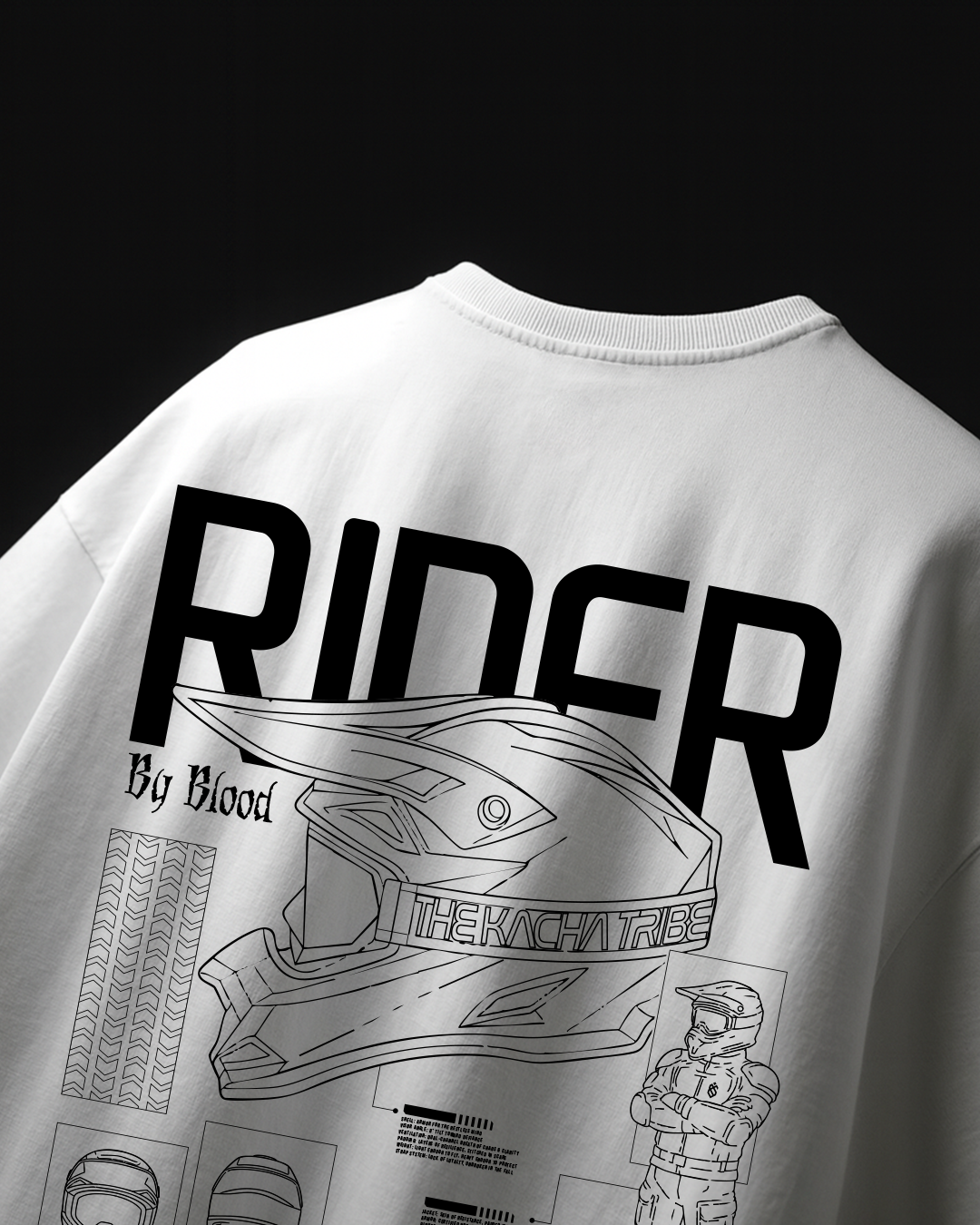 Rider White - Unisex Terry Oversized Tee