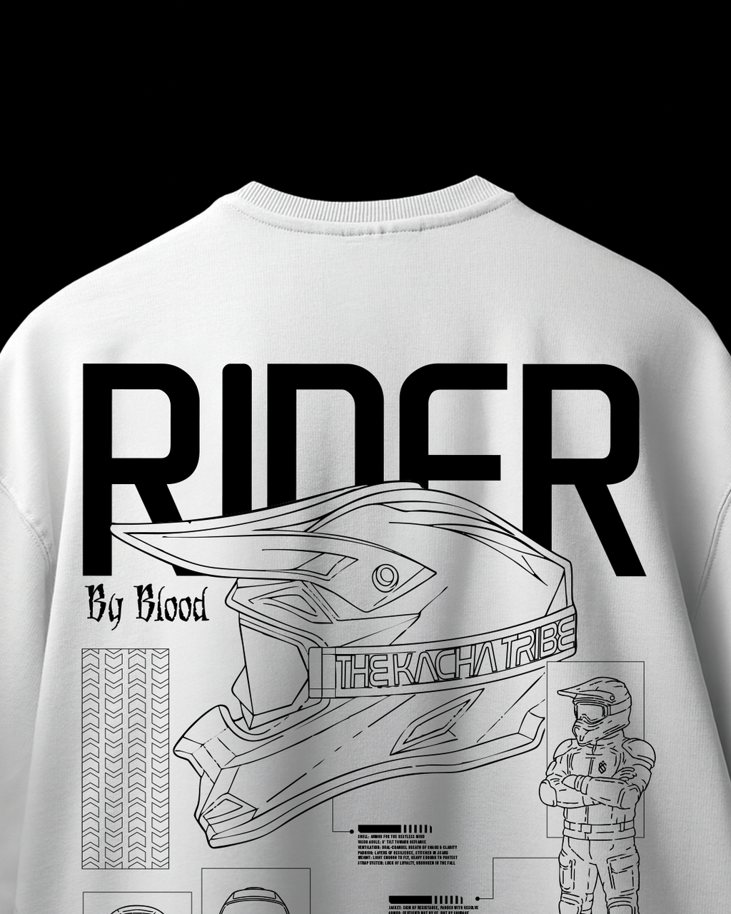 Rider White - Unisex Terry Oversized Tee