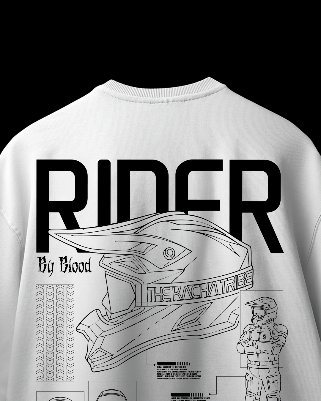 Rider White - Unisex Terry Oversized Tee